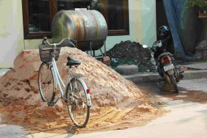 Motorbikes and Bicycle were driven by most of the people here. 